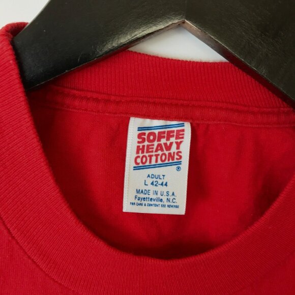 Vintage 80s Large Red Soffe Single Stitch USA T-Shirt We The People Unisex Fit - Picture 4 of 14